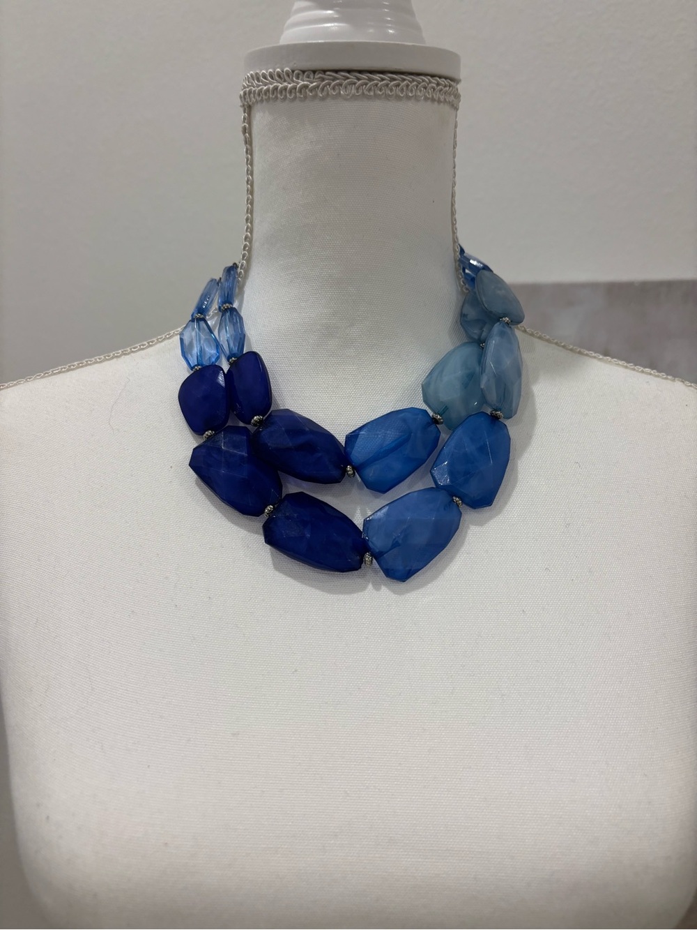 Multi-Tone Blue Statement Necklace by